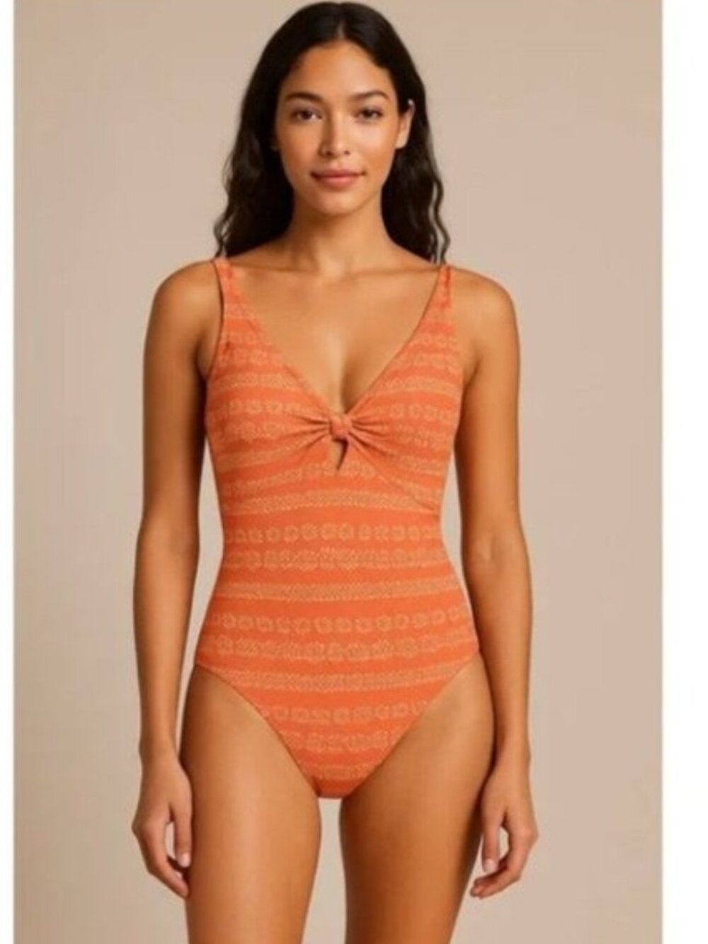 Robin Piccone Ava Plunge Neck Tie-Front One Piece - 12